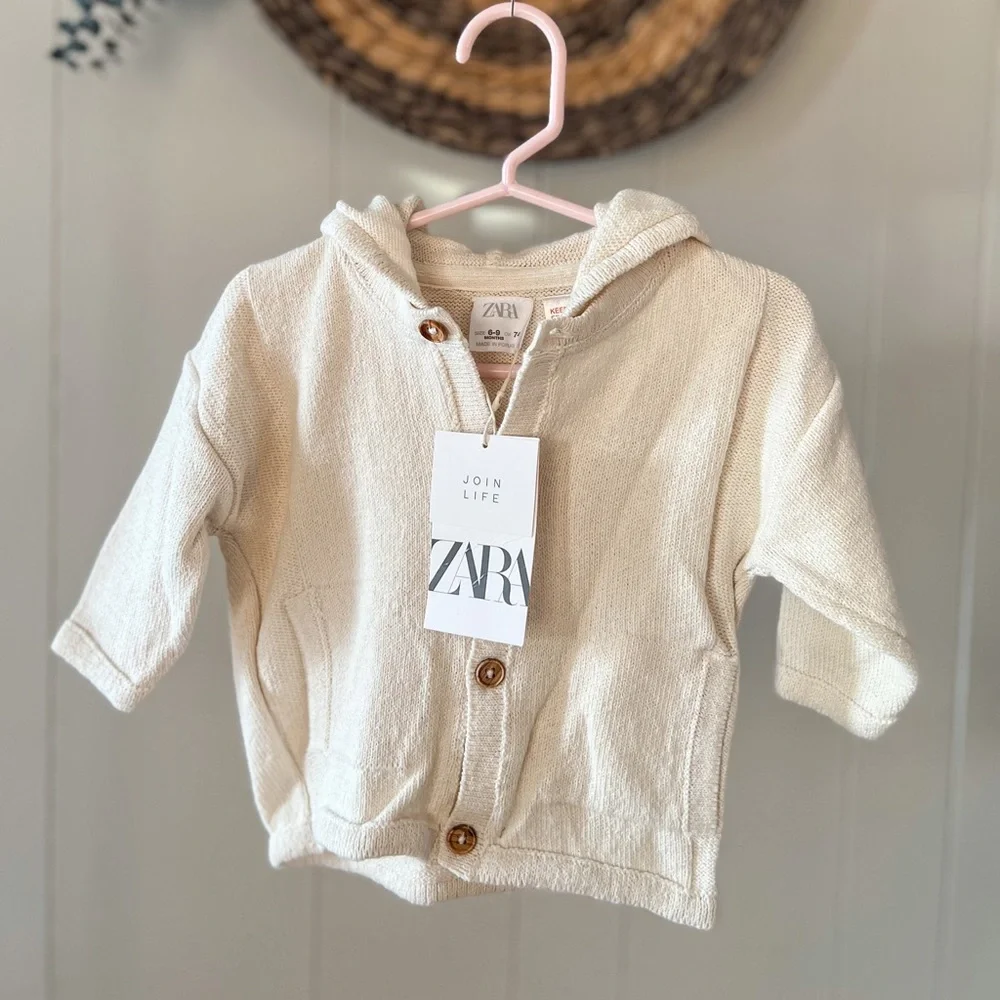 Zara 6-9m Baby Oatmeal Sweater - Picture 1 of 4